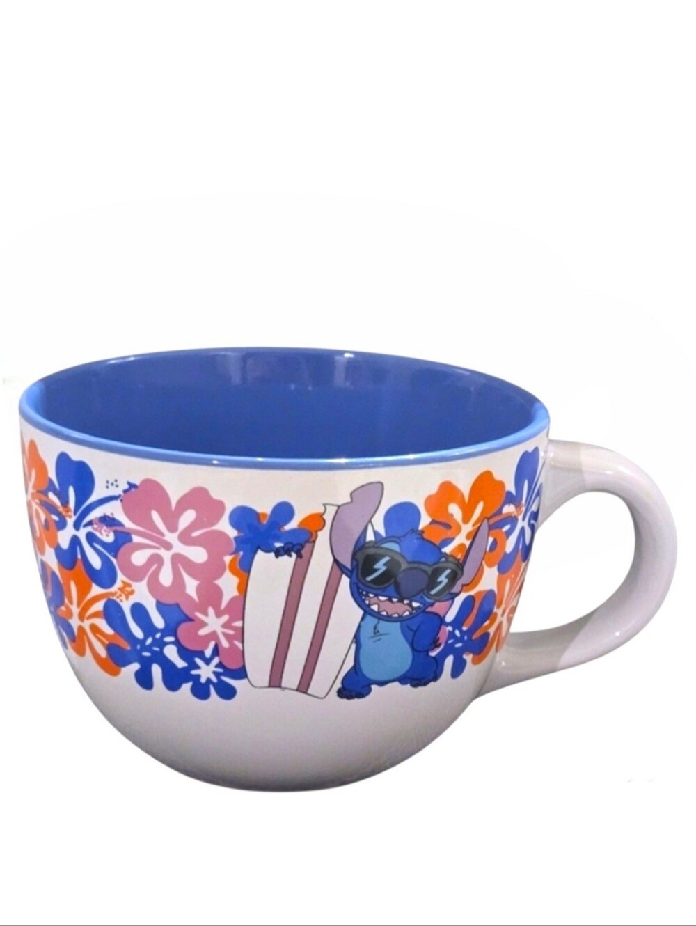 🌺NEW! Disney's Stitch Large Mug with Hibiscus Flowers